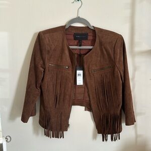 Vintage suede BCBG cropped jacket.